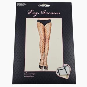 New Leg Avenue Fishnet Tights Pantyhose One Size Black Fence Net Lingerie Sexy